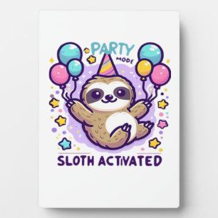 Party Mode Sloth Activated Birthday Balloon Sloth Plaque