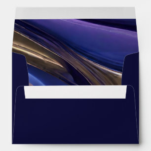 Party-Modern Abstract Blue Purple and Gold- Envelope