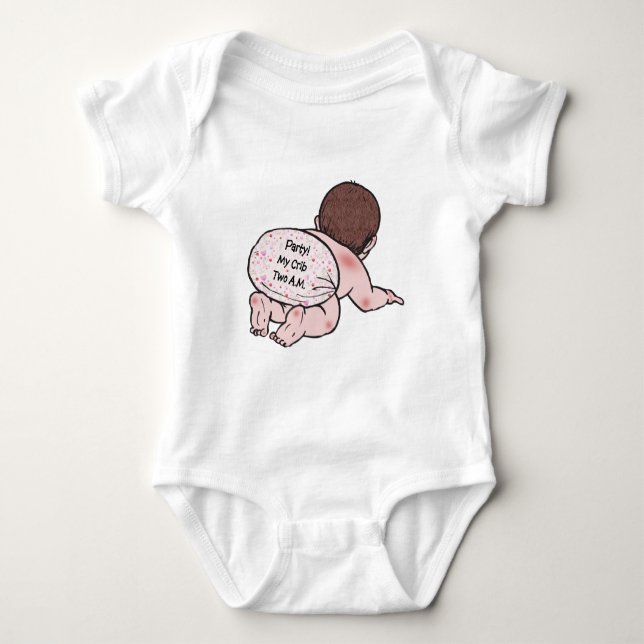 Party My Crib Baby Bodysuit (Front)
