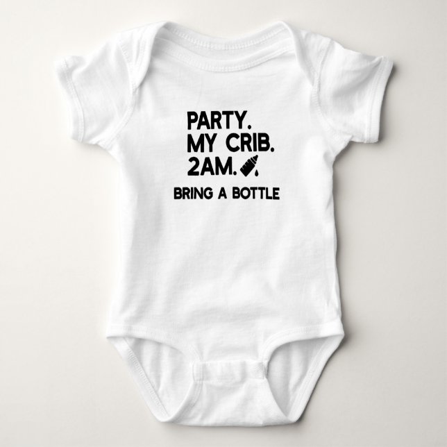 PARTY MY CRIB BABY BODYSUIT (Front)