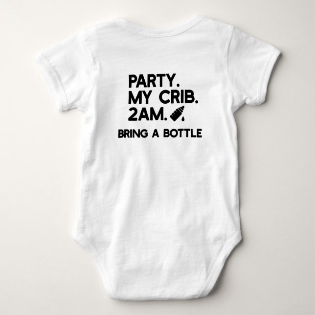 PARTY MY CRIB BABY BODYSUIT (Back)
