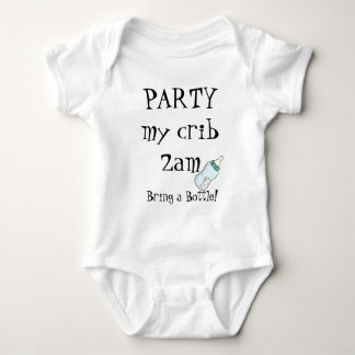 Party my crib bring botle baby bodysuit