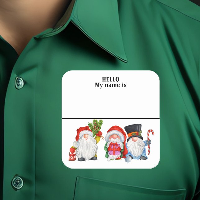 Party Name Tag Christmas Gnome Holiday (Creator Uploaded)