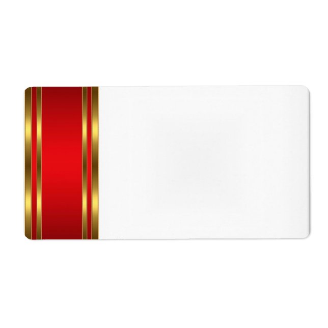 Party Name Tag Label gold red (Front)