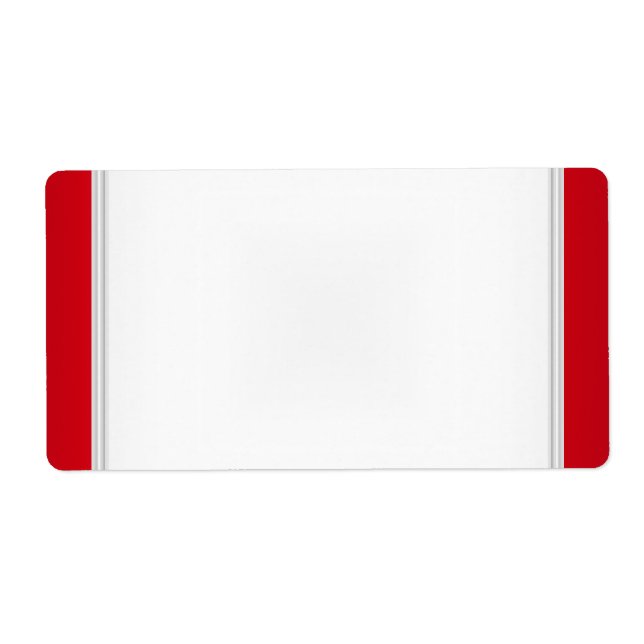 Party Name Tag Label Red White (Front)