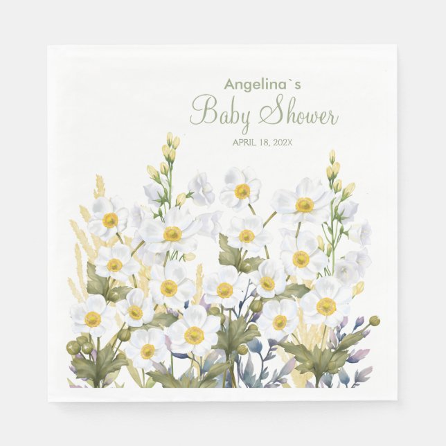 Party Napkins for baby shower with adorable fawn (Front)