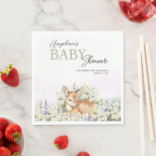 Party Napkins for baby shower with adorable fawn