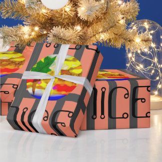 PARTY NICE_ORANGE_BLACK WRAPPING PAPER
