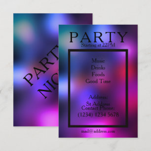 Party night cool smooth club style invitation