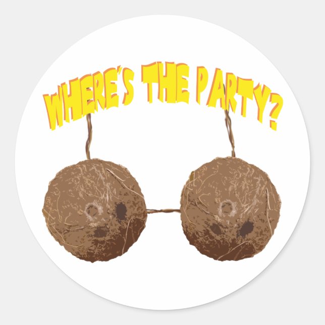 party nuts classic round sticker (Front)