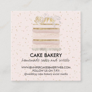 Party Occasion Catering Chef Event Cake Baker Square Business Card