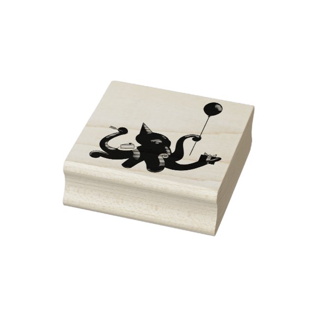 Party Octopus Rubber Stamp (Stamp)