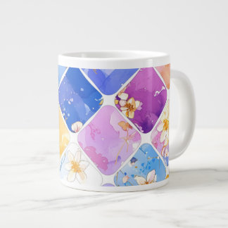 Party of Colours in a Flower Garden Large Coffee Mug