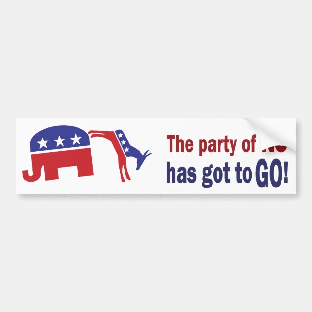 Party of No Bumper Sticker (Front)