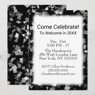 Party or Celebration New Year Confetti Invitations