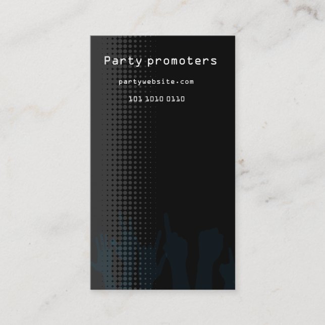 Party or club style business card (Front)