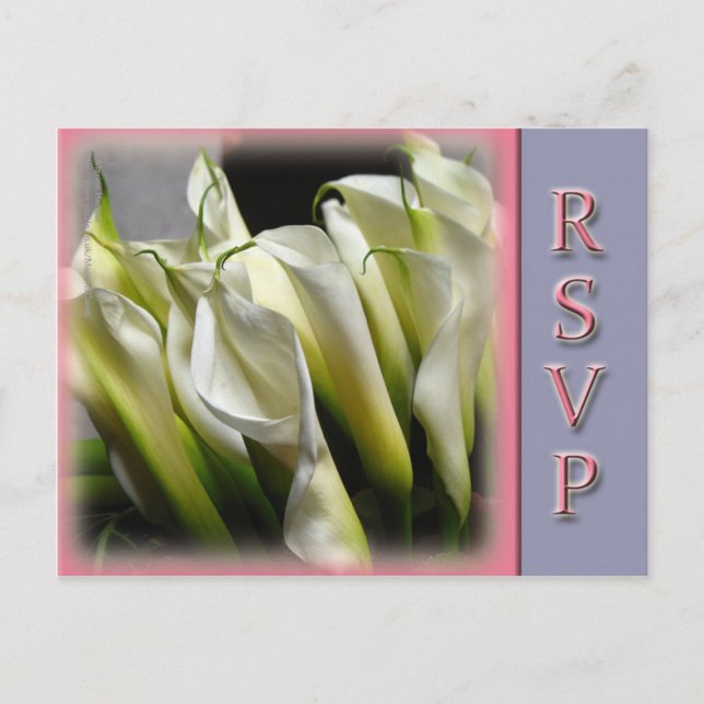 Party or wedding RSVP postcards - Calla Lilies (Front)