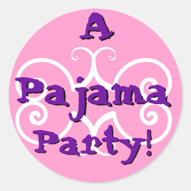 PARTY - Pajama Party with Festive Circles Sticker (Front)