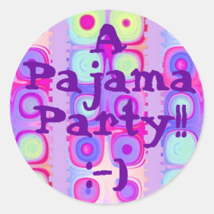PARTY - Pajama Party with Festive Circles Sticker