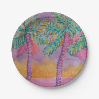Party Palms Paper Plates