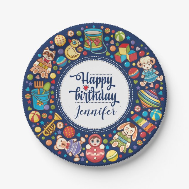 Party Palooza Birthday Party Paper Plate (Front)