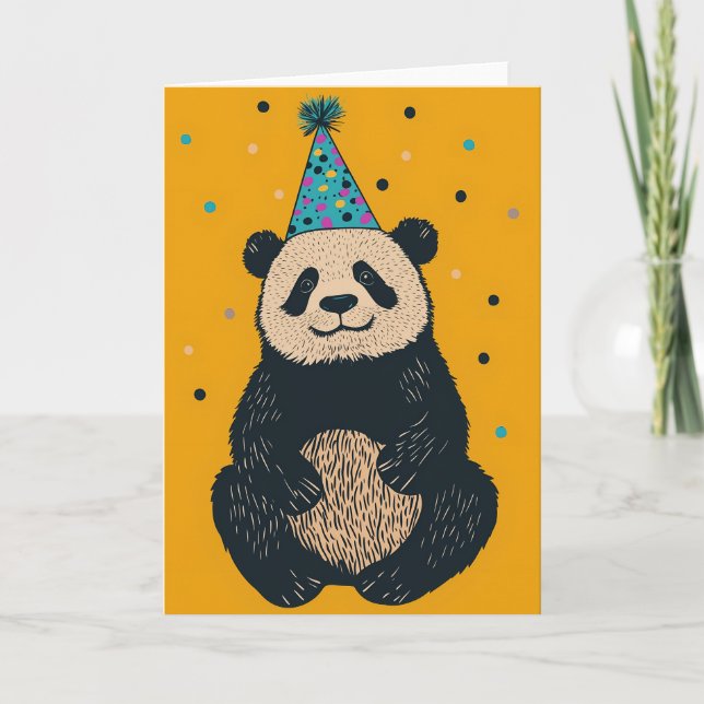 Party Panda Greeting Card – Fun and Festive Design (Front)