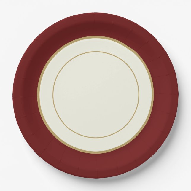 Party Paper China-look Plate Rimmed (Front)