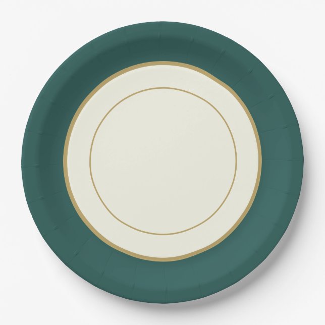 Party Paper China-look Plate Rimmed (Front)