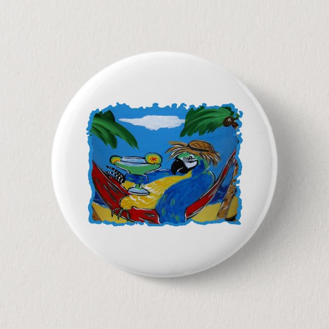 PARTY PARROT 6 CM ROUND BADGE (Front)