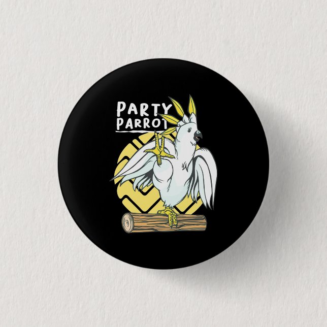 Party Parrot Bird 3 Cm Round Badge (Front)