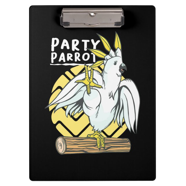 Party Parrot Bird Clipboard (Front)
