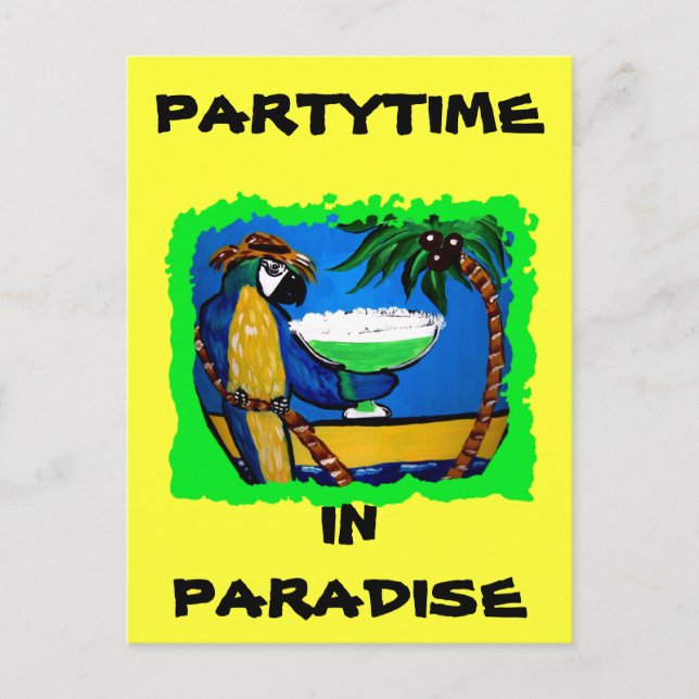 PARTY PARROT INVITATION POSTCARD (Front)