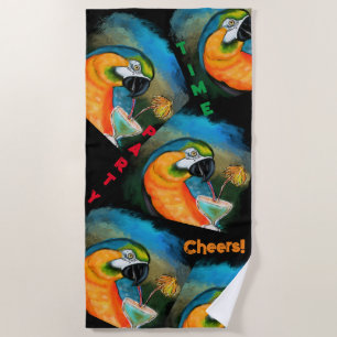 Party Parrots Beach Towel