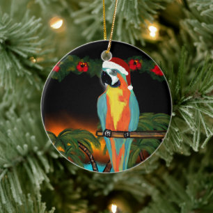 PARTY PARROTS CERAMIC TREE DECORATION