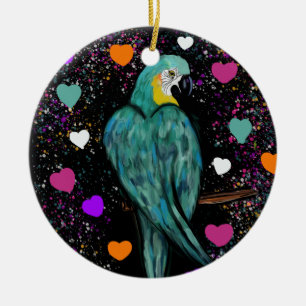 PARTY PARROTS CERAMIC TREE DECORATION