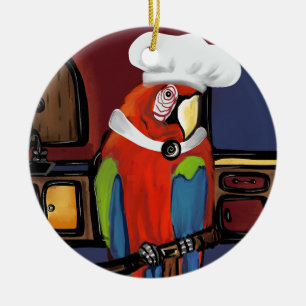 PARTY PARROTS CERAMIC TREE DECORATION