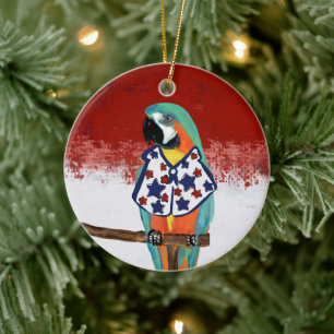 PARTY PARROTS CERAMIC TREE DECORATION