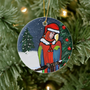 PARTY PARROTS CERAMIC TREE DECORATION
