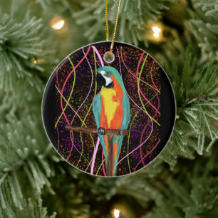 PARTY PARROTS       CERAMIC TREE DECORATION