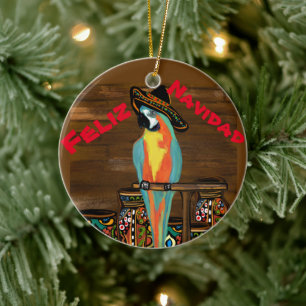 PARTY PARROTS CERAMIC TREE DECORATION