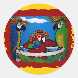 Party Parrot's Cheers Classic Round Sticker
