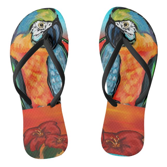 Party Parrots Flip Flops (Footbed)