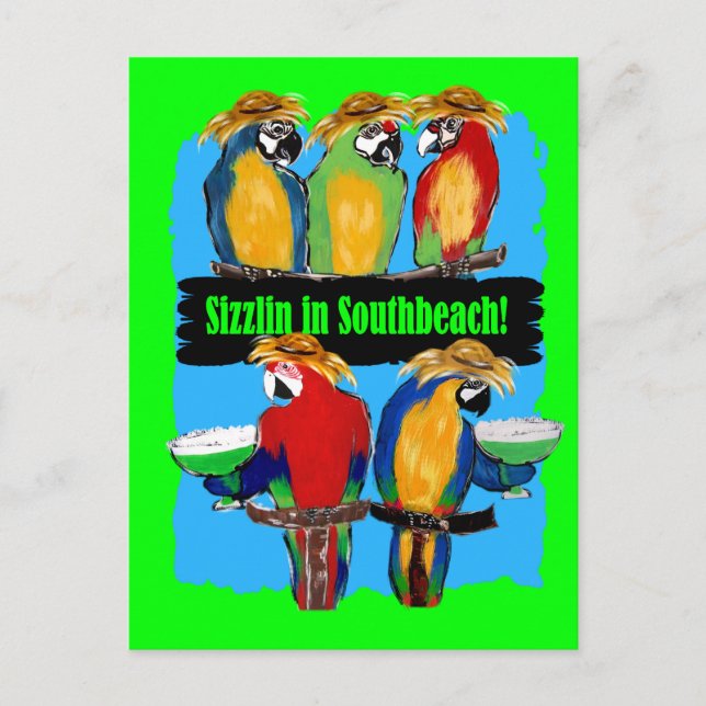 PARTY PARROTS INVITATION POSTCARD (Front)