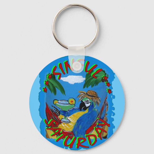 Party Parrots Key Ring (Front)