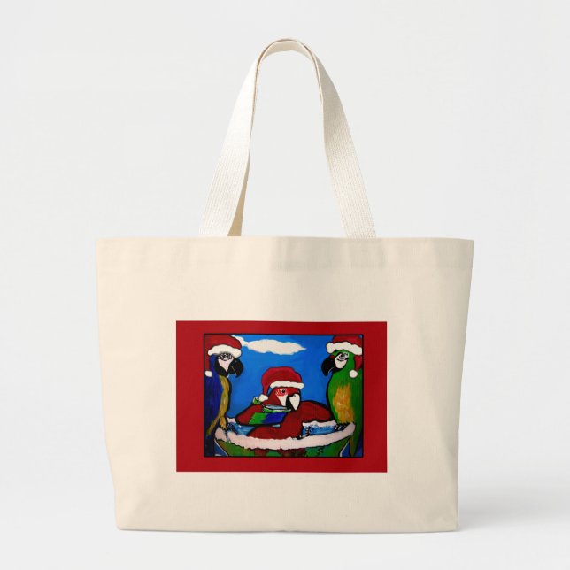PARTY PARROTS LARGE TOTE BAG (Front)