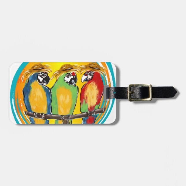 PARTY PARROTS LUGGAGE TAG (Front Horizontal)