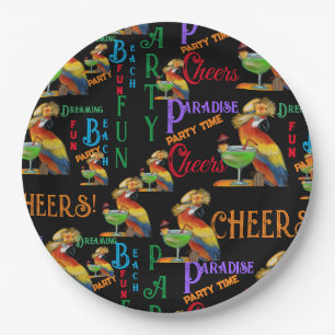Party Parrots Paper Plate