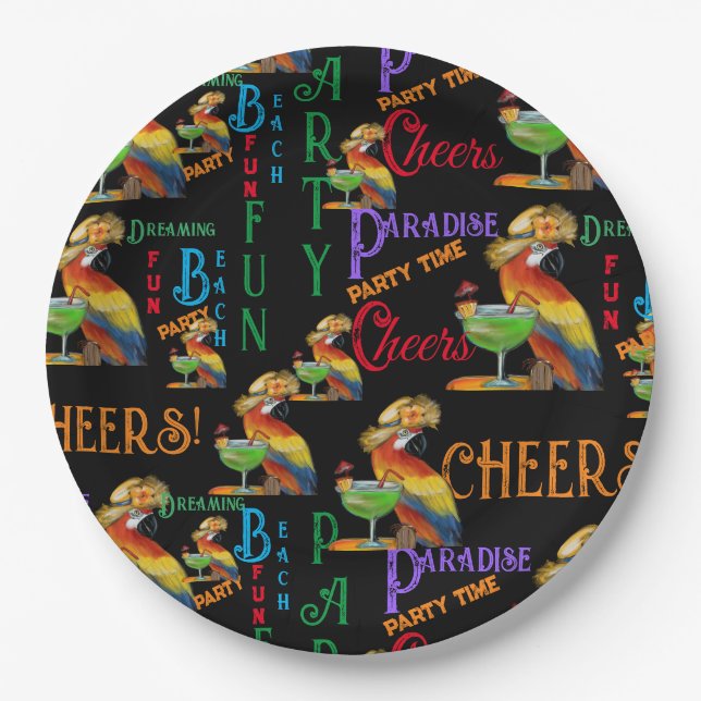 Party Parrots Paper Plate (Front)