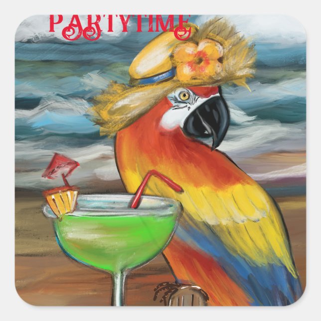 Party Parrots                Square Sticker (Front)