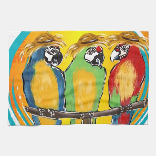 PARTY PARROTS TEA TOWEL (Horizontal)
